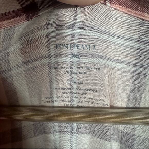 Posh Peanut Button Down Plaid Sleep Shirt Size 2X - Picture 8 of 8